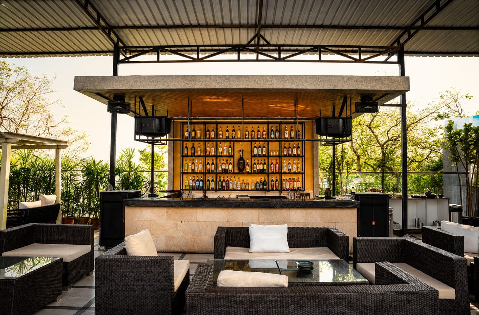 Rooftop bar lounge view